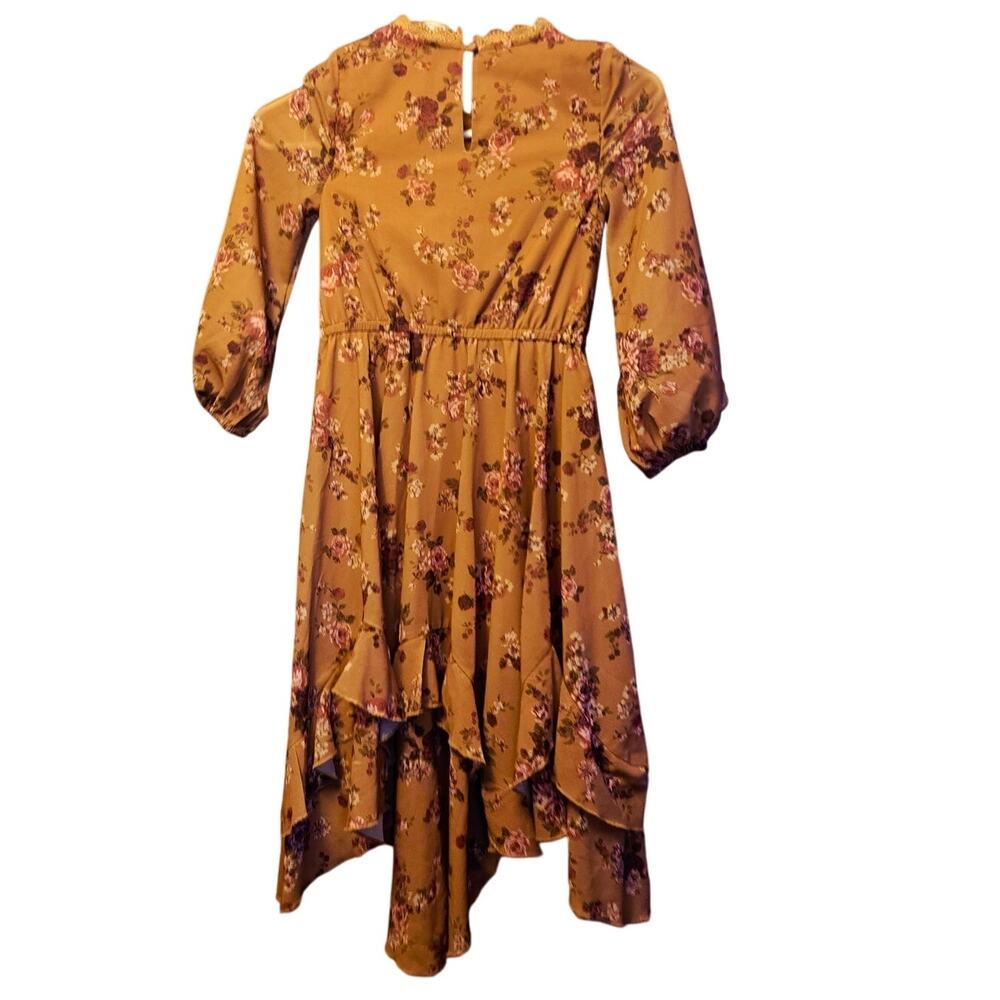 Mia Joy brown floral parairecore midi dress girls size 6 - Picture 2 of 6
